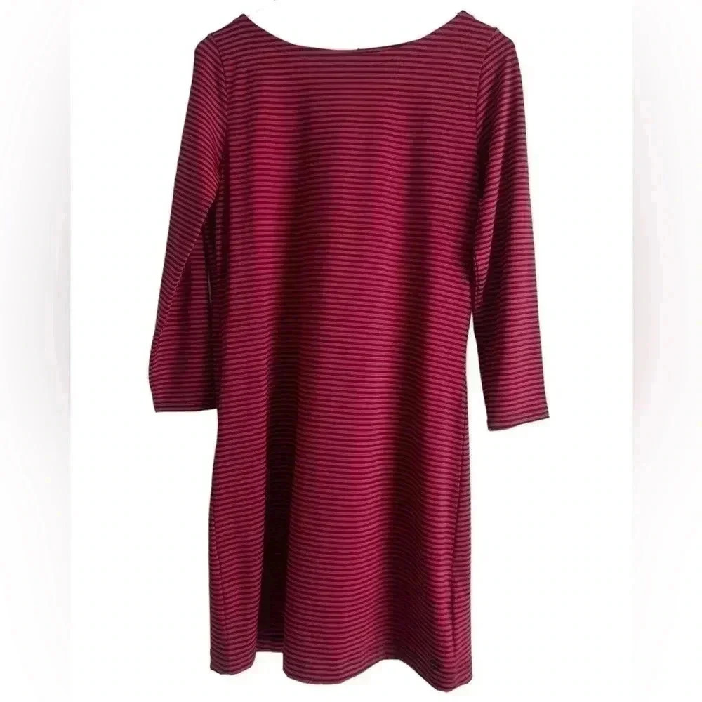 Vineyard Vines Red & Navy Blue Striped Sankaty Boatneck Knit Dress